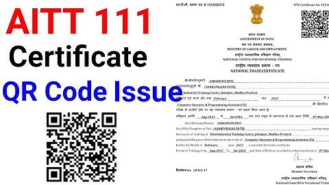 AITT 111 Certificate Issue In QR Code