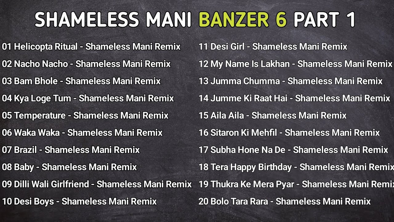 Shameless Mani Mashup | 150 BPM | Banzer 6 PART 1 | DJ D33PAK |