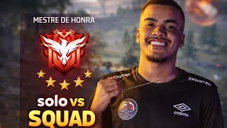 SOLO vs SQUAD NA PATENTE MESTRE DE HONRA 5 ESTRELAS - FREE FIRE MOBILE