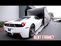 My WRECKED Ferrari 458 Goes to the Frame Shop…