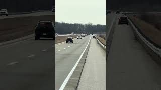 Blue pickup passes during I-69 chase at 100+ mph police chase in Indiana