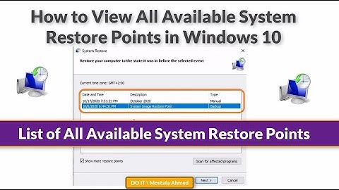 How to See All Available System Restore Point In windows 10
