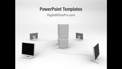Central Computer Server PowerPoint Template Backgrounds - DigitalOfficePro #06779