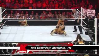 Eve Torres w  Kelly Kelly vs. Nikki Bella w  Brie Bella WWE Raw 08 22 11 HD 720p