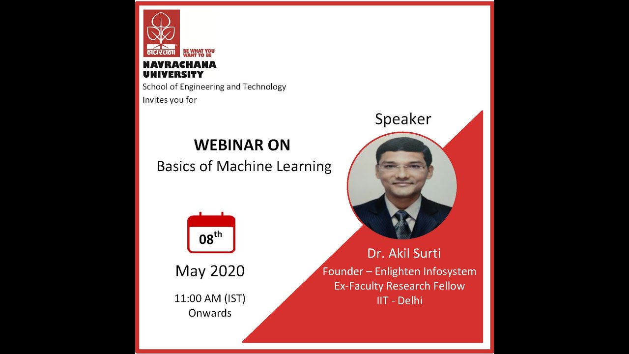 Webinar on Basics of Machine Learning - YouTube