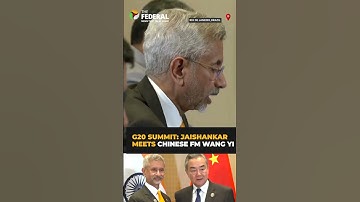 #Jaishankar meets Chinese counterpart #WangYi on the sidelines of #G20summit | #shorts