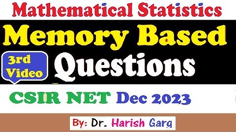 Memory Based Question | CSIR NET Dec 2023 | Short Cut Tricks