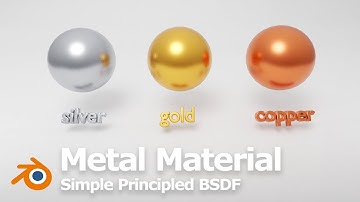 Blender Simple Metal Material – Gold, Silver, Copper, Metallic text using principled BSDF Shader