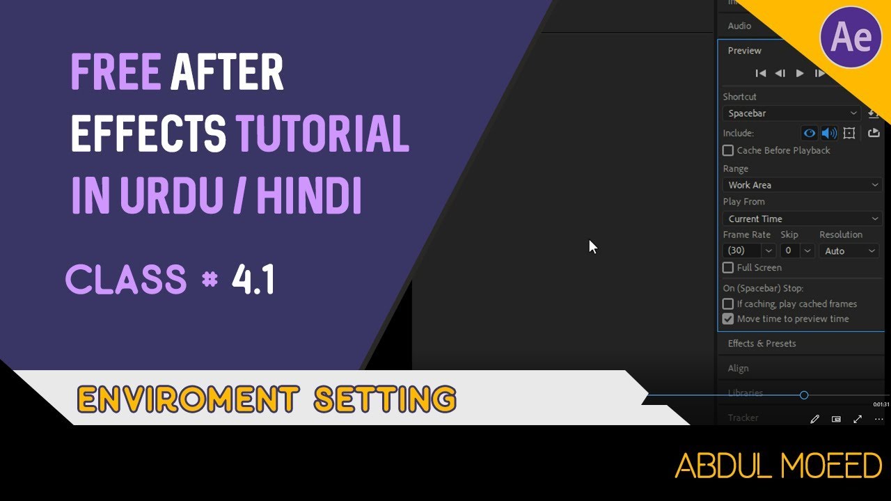 Free After Effects Tutorial in Urdu / Hindi - Class 4.1 - After Effects ...