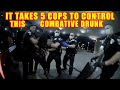 Bodycam DUI Arrest - 5 Cops Can Barely Handle Drunk Woman
