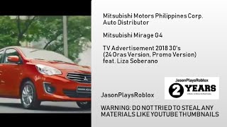 Mitsubishi Mirage G4 with Liza Soberano TVC 2018 30's (Philippines, 24 Oras Version, Promo Version)