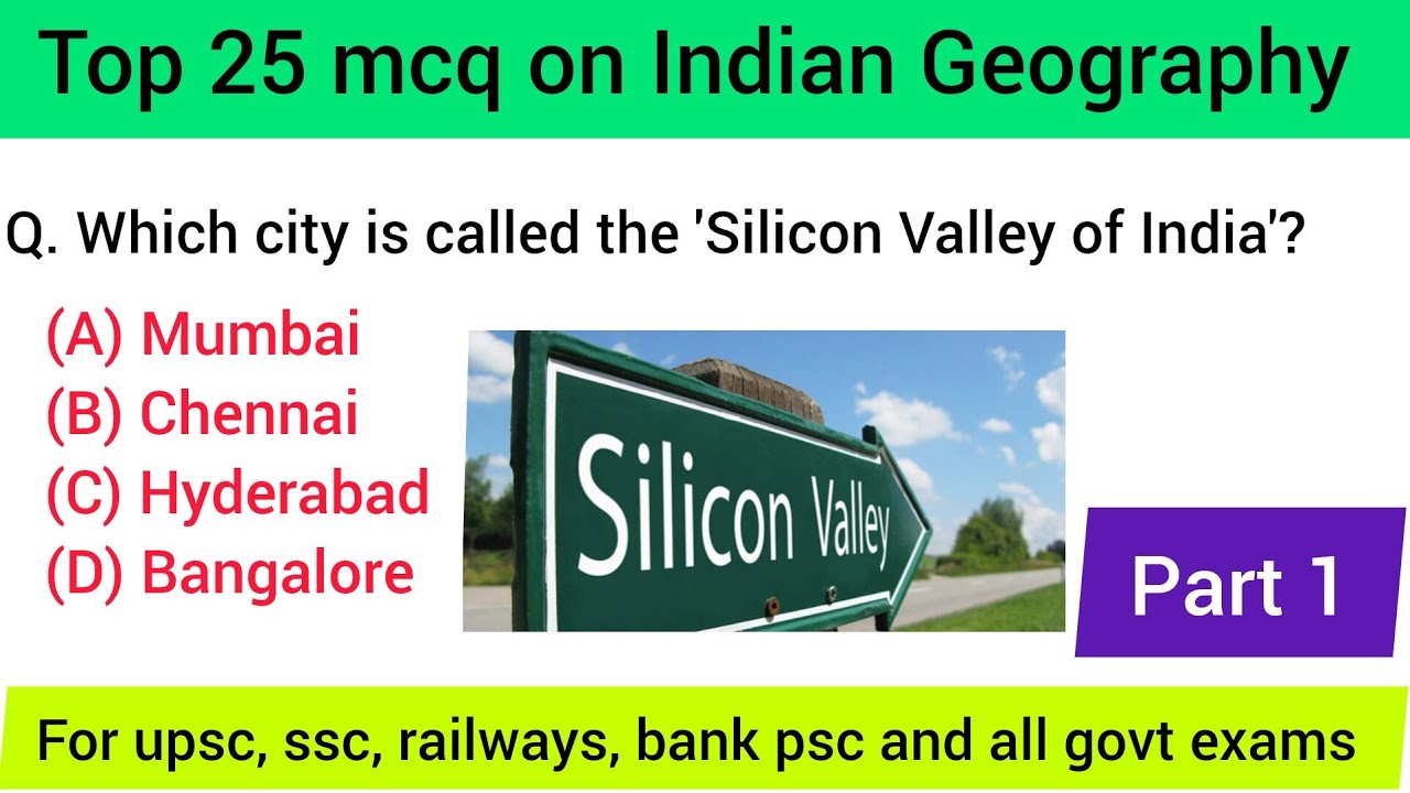 Top 25 mcq on Indian Geography | part 1 | India Geography gk | Indian ...