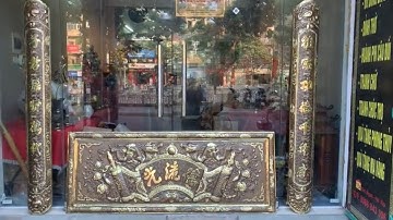 Hoành phi câu đối 1m76 nặng 10,1kg màu giả cổ