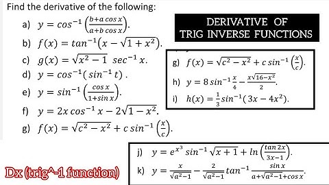 How to derive inverse trig function? [Part 2]