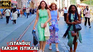 Taksim Istiklal shopping & Tourist district Istanbul 2023Turkey Walking Tour Tourist Guide 4k