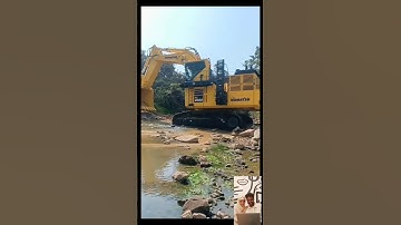Jaw-Dropping: Komatsu PC2000 Excavator Crossing a River – Reaction Video #shorts #komatsu #machines