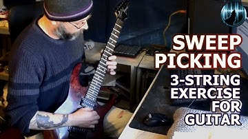 SWEEP PICKING | MAJOR SHAPE | Three String Exercise For Guitar With Tab