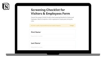 Screening Checklist for Visitors & Employees Form | How to track employees screening in @Notion