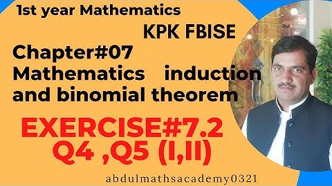 1st year maths kpk board chapter 7 bionomial theorem Exercise 7.2 Q4(i ,ii, iii) Q5 (i, ii,)