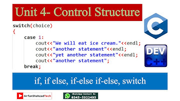Control Structures in C++ | if, else if, switch Statement | Class 12 ICS Part 2 Malakand Board