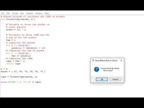 Python program to calculate the CGPA of student - YouTube