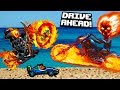 ОГРОМНЫЙ ОГНЕННЫЙ СКЕЛЕТ игра как  и про машинки видео   битва тачки гонки Drive AHEAD