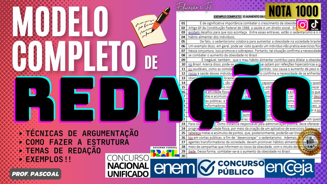 AULA DO ZERO: REDAÇÃO - VISITE O SITE EDUCAÇÃO E FÉ!