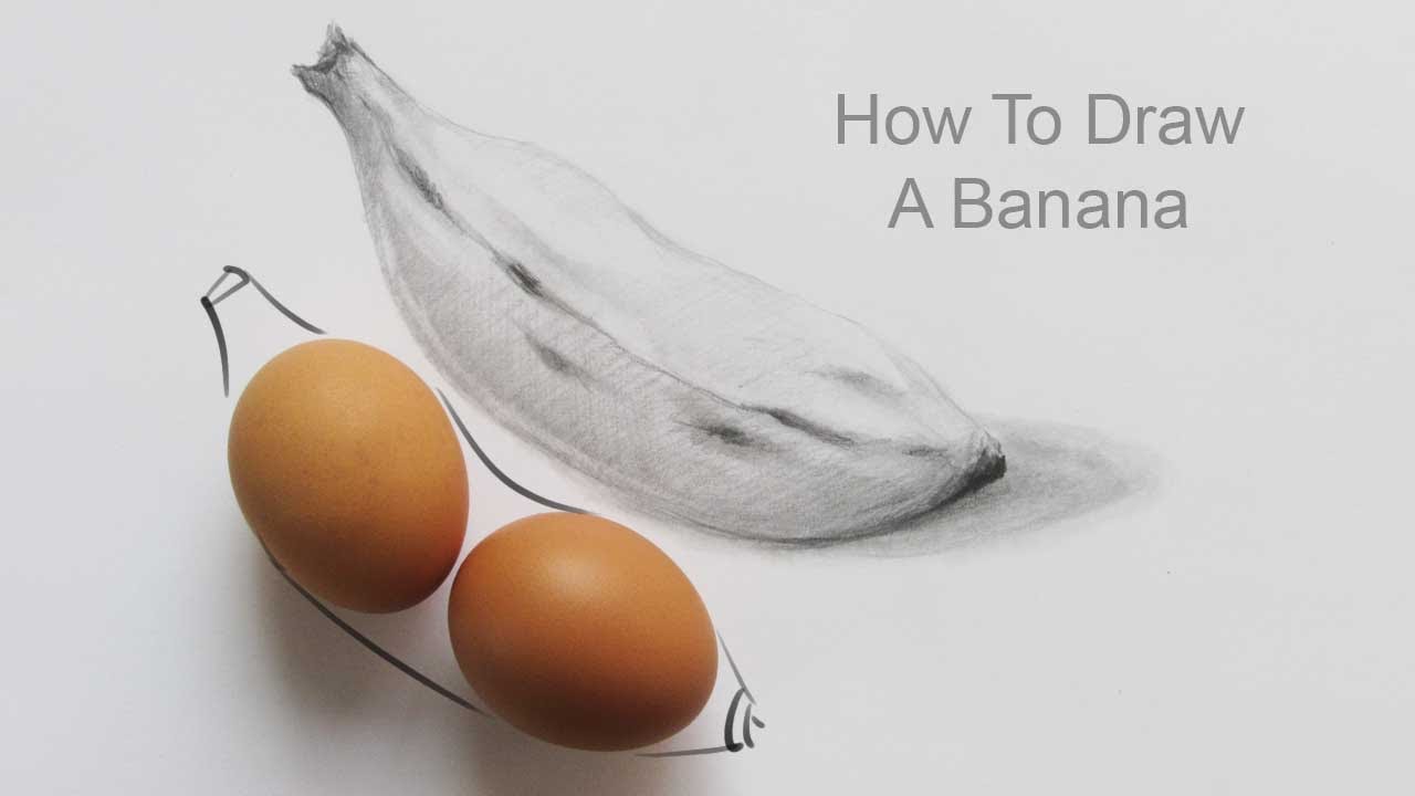 How to Draw a Banana Step by Step Tutorial : Pencil Sketch - YouTube