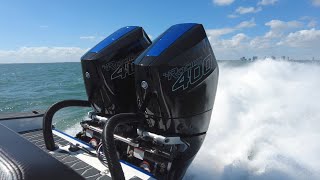 FAST! Twin V10 Mercury 400R’s on a small performance boat ( Sunsation 32ccx )