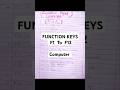 #functionkeys #computerfunctionkeys #f1tof12 #computerawareness #computer #bankingexams #bca #cbse