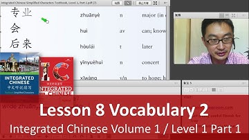 Lesson 8 Vocabulary 2 - Integrated Chinese Volume 1 / Level 1 Part 1 -  Teacher Explanation