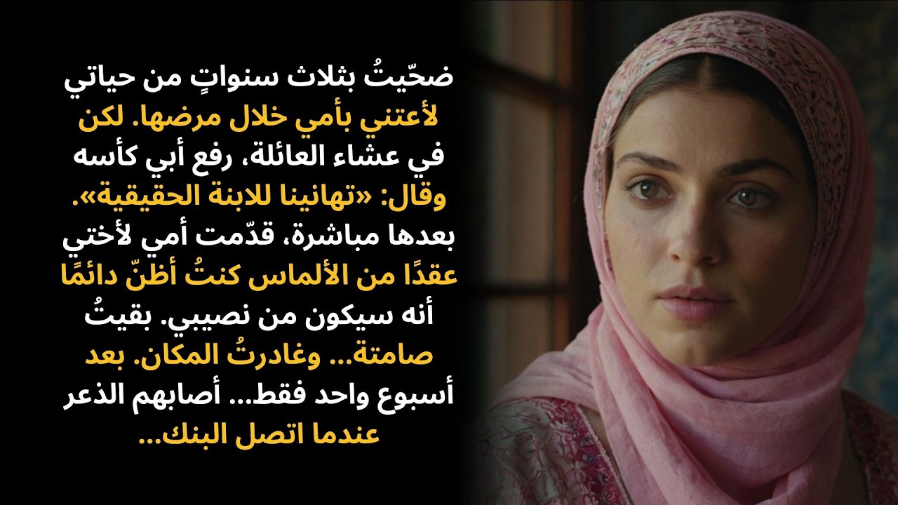 في عشاء العائلة، رفع والداي نخبًا وقالا: «لدينا ابنة حقيقية واحدة فقط…» لذا، أنا…