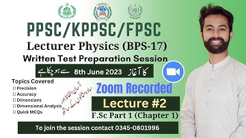 PPSC/FPSC/KPPSC Lecturer Physics Test Preparation | F.Sc | Chapter 1 | Precision and Accuracy