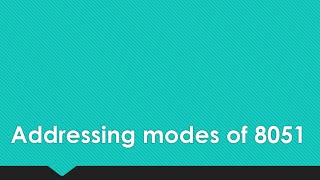 Addressing modes of 8051 : Microprocessors and microcontrollers , ktu S5 ece mpmc