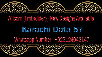 Wilcom Designs Karachi Data 57 (Wilcom Embroidery Designs) - Zahid Hussain