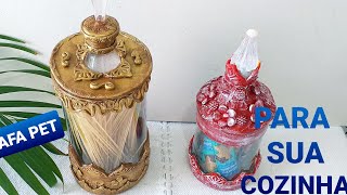 DIY PORTA MANTIMENTOS GARRAFA PET RECICLADO PARA COZINHA