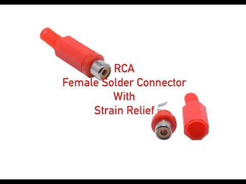 RCA Female Solder Connector with Strain Relief - Plastic - Red P#250