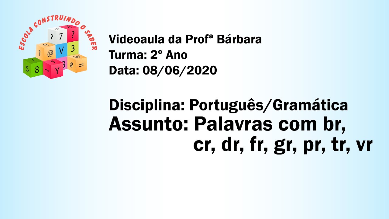 Videoaula Da Profª Barbara Disciplina Portugues Gramatica Data 08 06 Youtube