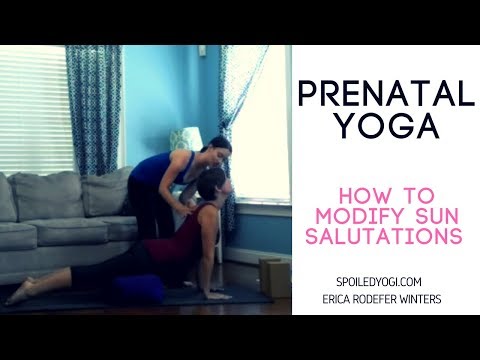 Prenatal Yoga  - How to Modify Sun Salutations for Pregnancy (3 Ways)