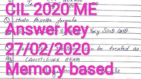 CIL2020MEAnswerkeyMemoryBased 2020 CIL ME Answer key Technical part1