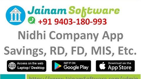 Jainam Software: Deposit Schemes Tutorial | FD, RD, MIS & Savings for Nidhi Companies