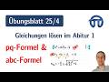 pq-Formel und abc-Formel | Gleichungen lösen im Abitur | 25/4