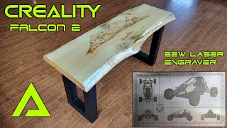 Making A Live Edge Pine Bench With The Creality 22W Falcon 2 Engraver