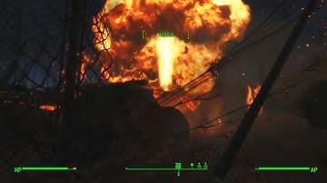 Fallout 4 - How did I kill the Combat Sentry Bot Boss in one shot with only a stick?