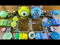 【ASMR】Mixing "Monsters, Inc "Slime!Makeup Eyeshadow, Lipsticks Into Slime! Satisfying Slime Video!!