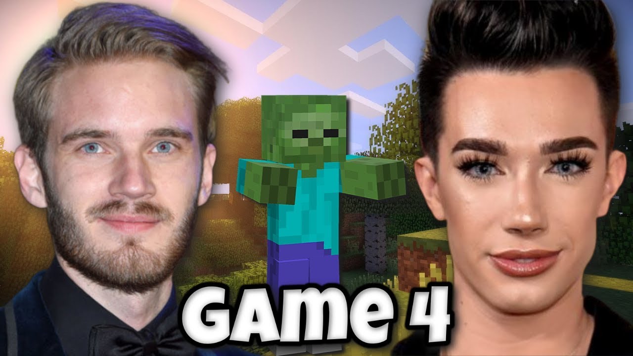 pewdiepie plays minecraft with james charles