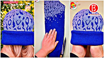 Cut off the sleeves of an old sweater make a pretty and warm hat. Slow Verision Full Video EP 157