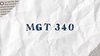 MGT340 - VIDEO ASSIGNMENT