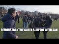 Relschoppers vallen Slijptol aan op demonstratie Museumplein