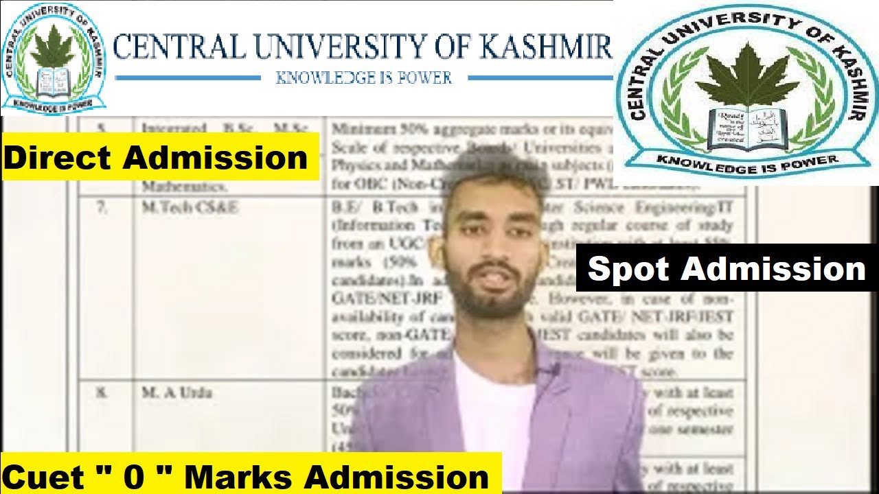 Central University Of Kashmir | Direct Admission In Central University Of Kashmir 